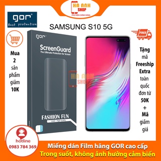 Miếng dán Samsung S10 5G hãng Gor cao cấp Full màn H6 (bộ 3 miếng)