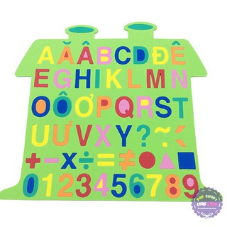 Đồ chơi bảng chữ số tập đánh vần và ráp chữ ngôi nhà bằng mút xốp