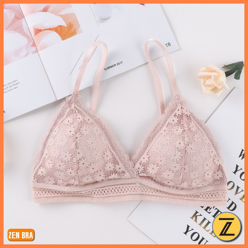 Áo lót Bralette kiểu Pháp áo không gọng mút mỏng tháo được nhiều màu