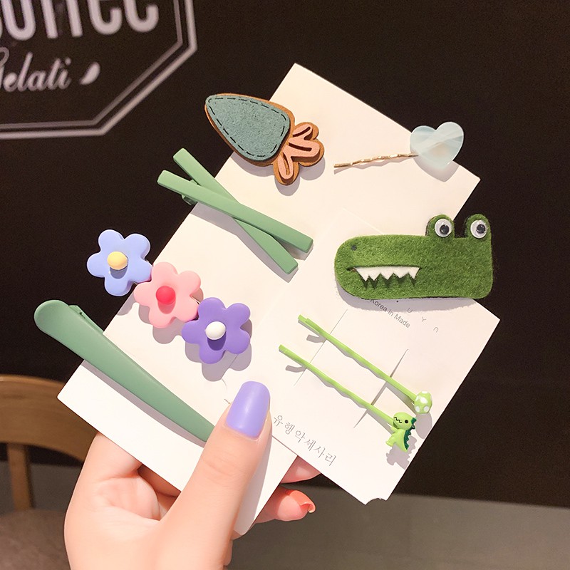 Hairpin female cute ins girl headdress hairpin Korean color word clip