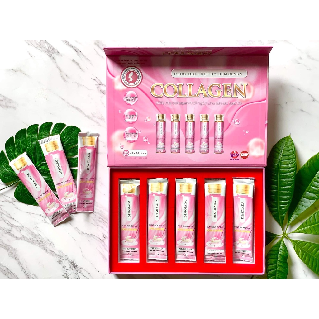 Collagen nước sáng đẹp da,dung dịch đẹp da DEMOLADA VẠN TAM hộp 14 gói