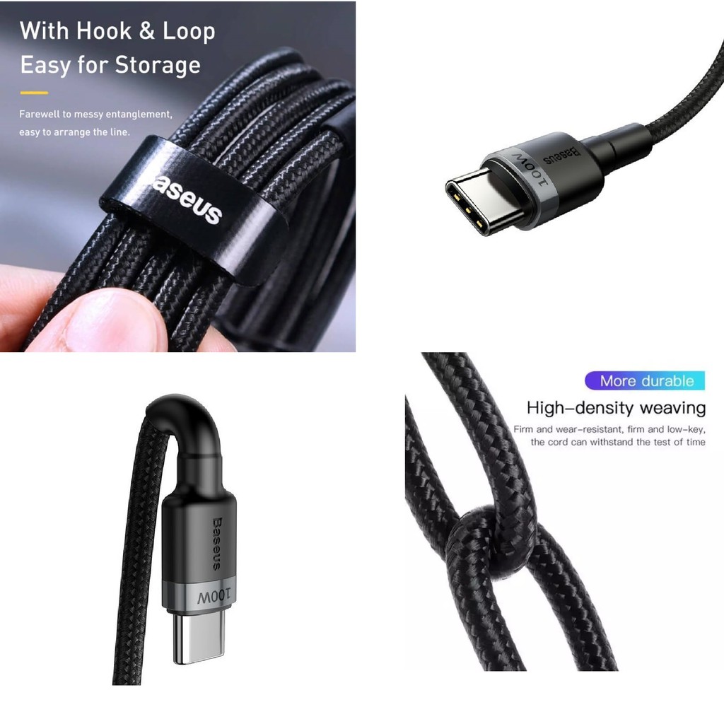 Cáp sạc 2 đầu TypeC Baseus Cafule PD2.0 100W Flash Charging  _Màu ngẫu nhiên