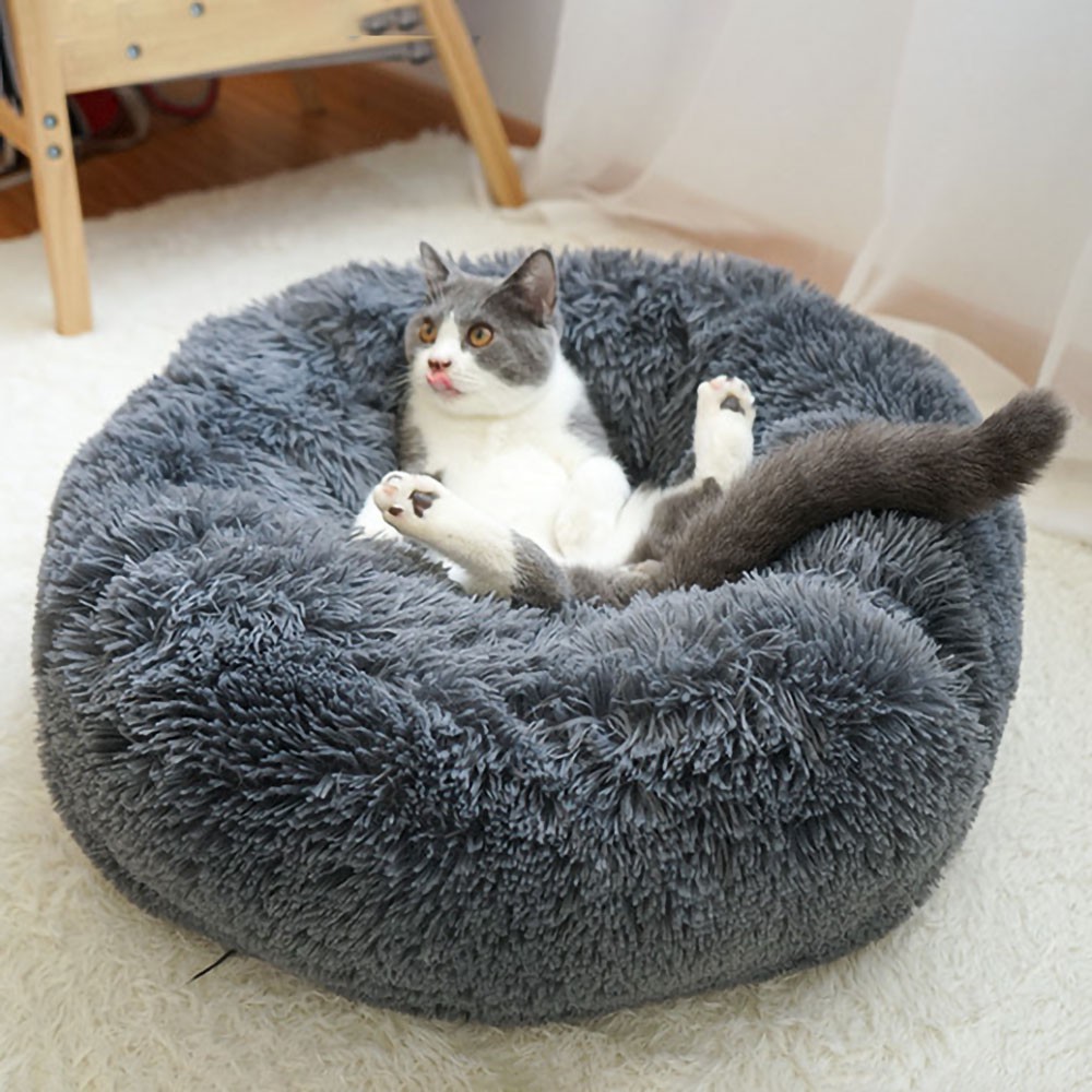 Giường nhung mềm hình tròn cho mèo/chó nhỏ