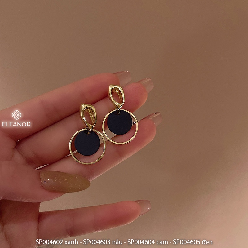 Bông tai nữ hình tròn phối màu sắc trẻ trung Eleanor Accessories phong cách Hàn Quốc phụ kiện trang sức dễ thương