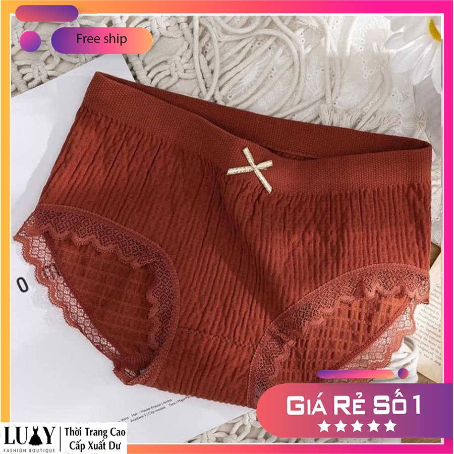 Quần lót nữ Cotton viền ren kháng khuẩn Luxy co giãn 8 chiều V1 | BigBuy360 - bigbuy360.vn