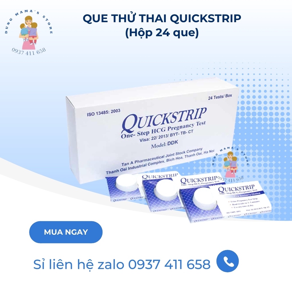 QUE THỬ THAI NHANH QUICKSTRIP- COMBO 12 QUE