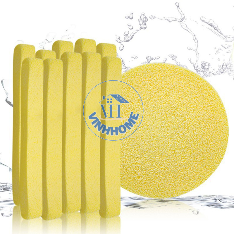 Set 12 bông mút rửa mặt Chivey, bọt biển tẩy trang làm sạch da dạng nén dễ dàng sử dụng