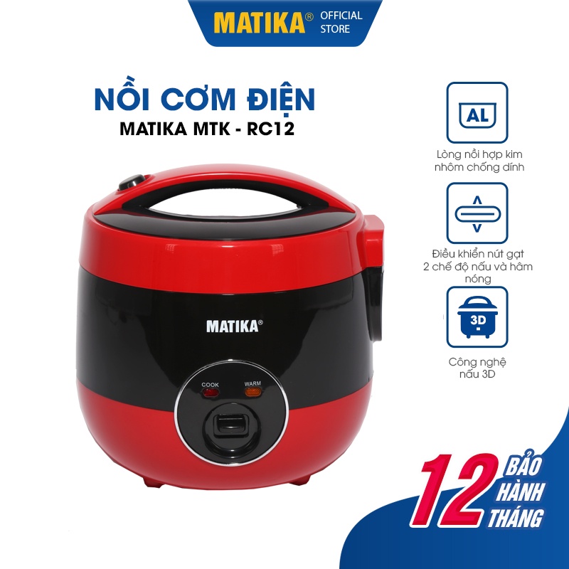 Nồi Cơm Điện Mini MATIKA 1.2L MTK-RC12