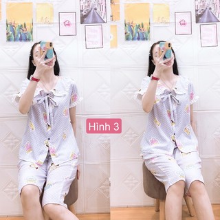 Đồ mặc nhà lửng cánh tiên lụa bông nhí