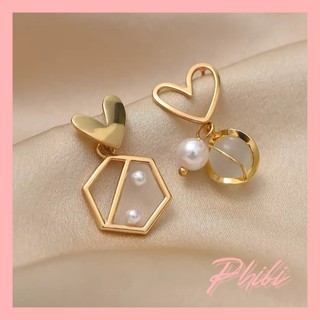 [Mã COPHMGG0D giảm 5% cho đơn từ 40k] Khuyên tai Bông Tai Phibi Bạc 925 Tim Ngọc Dễ Thương