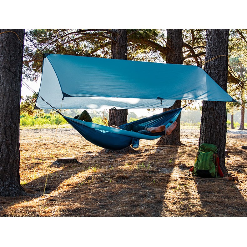 Tăng lều 3mx3m Camping tarp tráng bạc chống UV dễ dàng tùy biến với 9 kiểu setup cực tiện cho chuyến đi dã ngoại