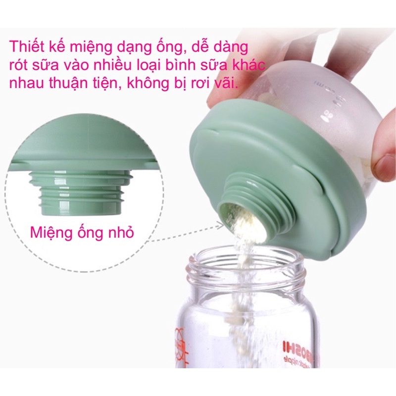 Hộp chia sữa cho bé HCS02 / Hộp đựng sữa bột, đồ ăn dặm có quai cầm tiện lợi