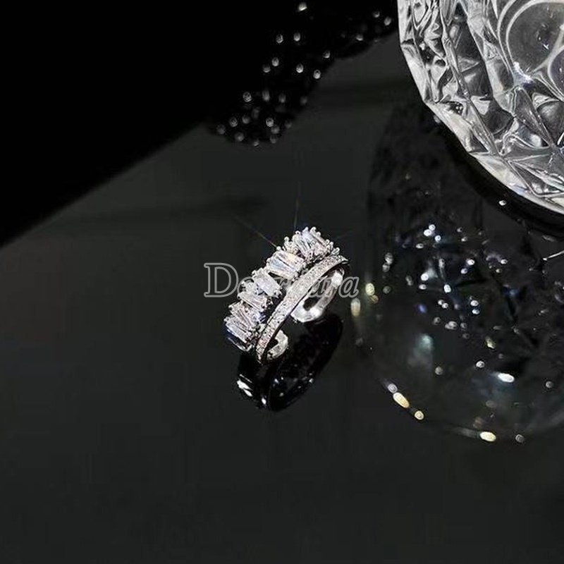 Set 2 Nhẫn Đính Đá Sang Trọng Phong Cách Hàn Quốc Dành Cho Nữ