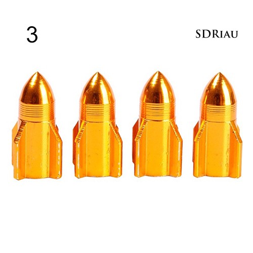 Bộ 4 Nắp Van Bánh Xe Hình Tên Lửa Chất Liệu Hợp Kim Nhôm