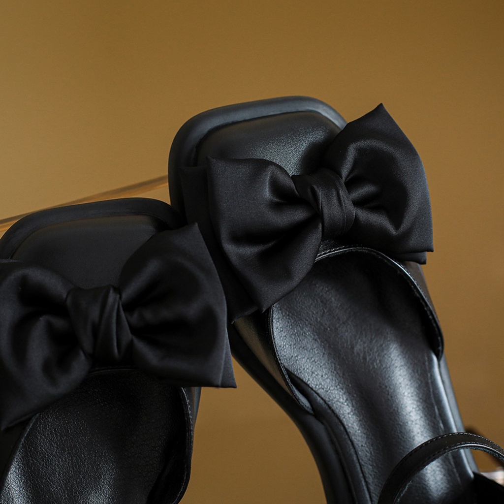 Giày Tiểu Thư Mary Jane, Giày Bít Mũi Quai Ngang Cực Xinh Nơ Đính Phong Cách Công Chúa Đáng Yêu MLA79