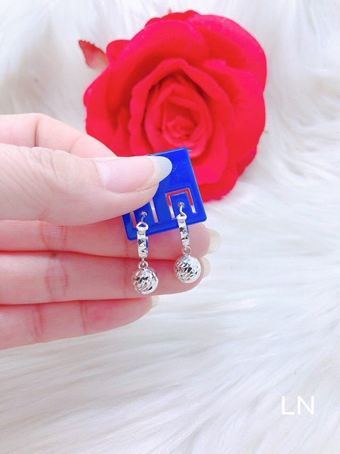 Bông tai bạc dạng phay mặt cầu cho Bé Yêu BT0317