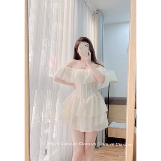 Váy voan bèo trễ vai be