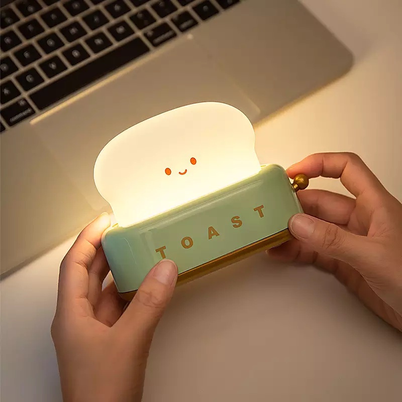 Đèn Ngủ TOAST Đèn Ngủ Hình Máy Nướng Bánh Mì Xinh Đẹp, Ánh Sáng Tăng Giảm Tùy Chỉnh