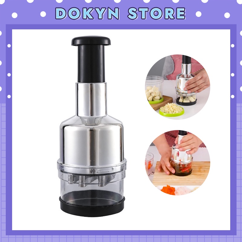 Dụng cụ dập tỏi ép tỏi bằng tay Đập tỏi ớt cán dài siêu tiện dụng DT01