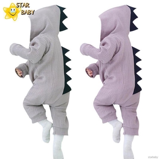 Áo Liền Quần Tay Dài Có Mũ Trùm Giữ Ấm Thiết Kế Kiểu Khủng Long Đáng Yêu Thời Trang Xuân Thu Đông Cho Bé Trai Và Bé Gái