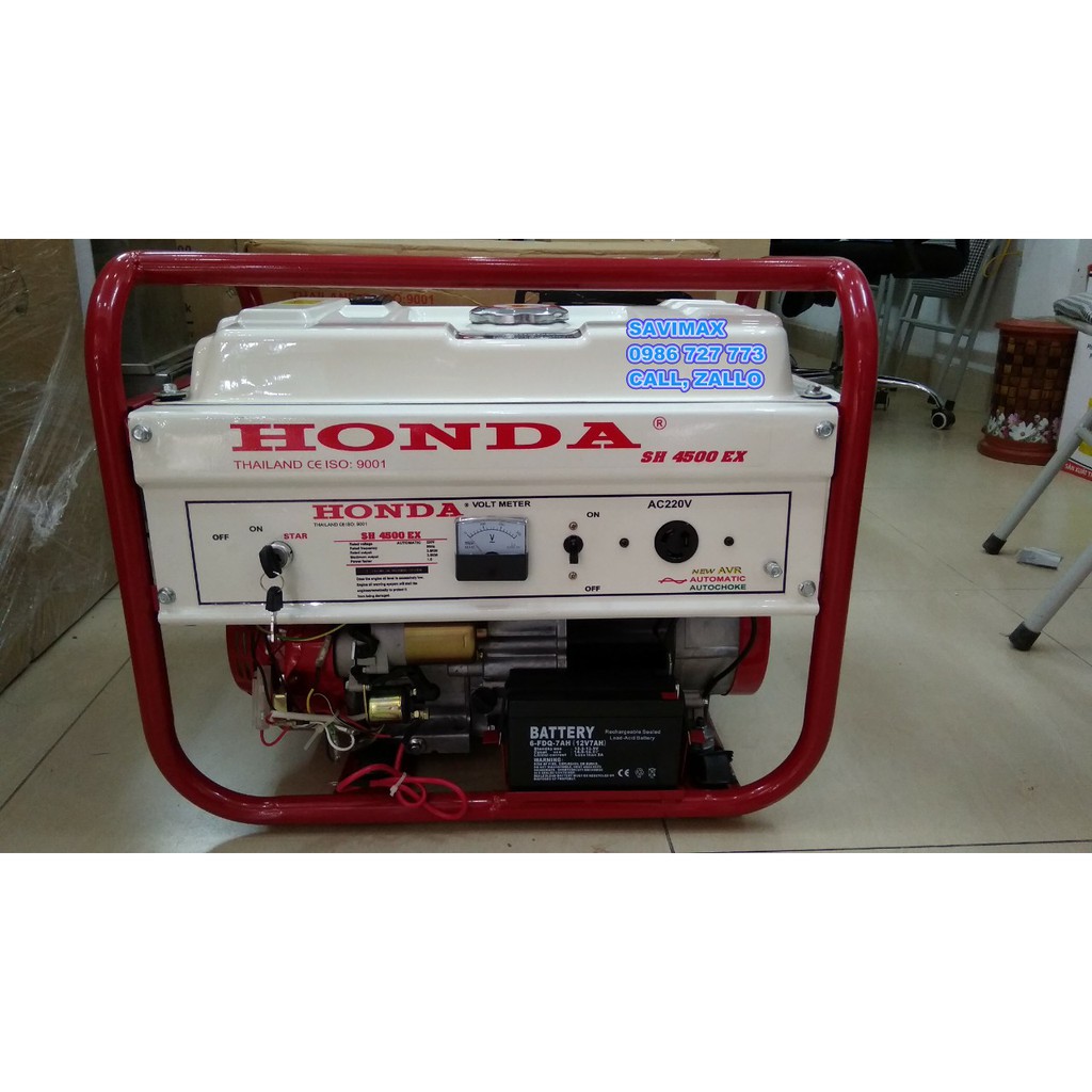 Máy phát điện Honda SH4500EX đề nổ, le gió