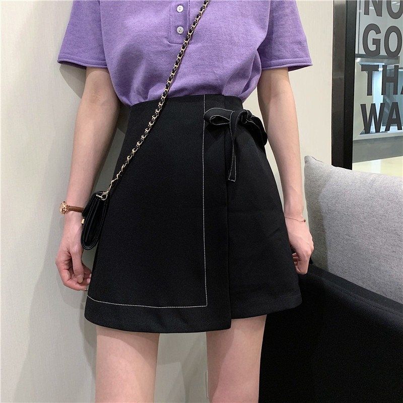 Chân váy ngăn chữ a cạp cao chỉ nổi  thắt nơ hai lớp dày dặn VD4 | BigBuy360 - bigbuy360.vn