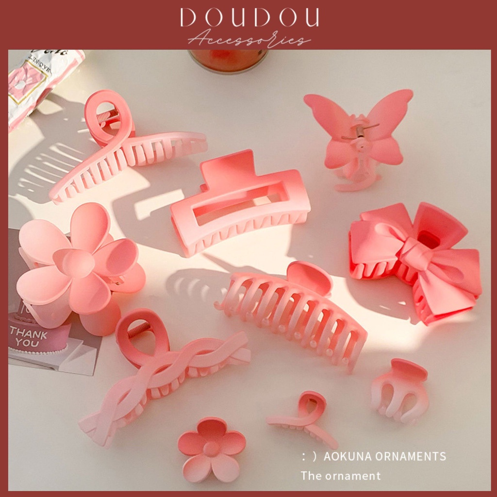 Phụ kiện kẹp tóc xinh DOUDOU Kẹp càng cua Hàn Quốc Cặp tóc nữ lớn hoạ tiết loang màu thời trang ZJ041