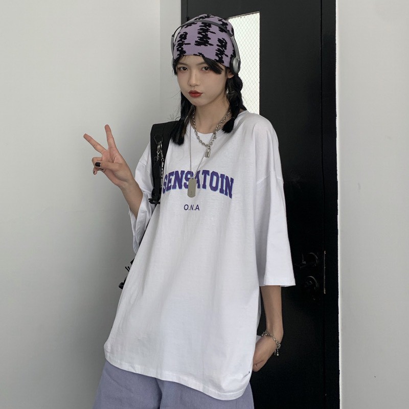 Áo thun tay lỡ form rộng Sensation NEKOSG, áo phông form rộng Unisex Atl234