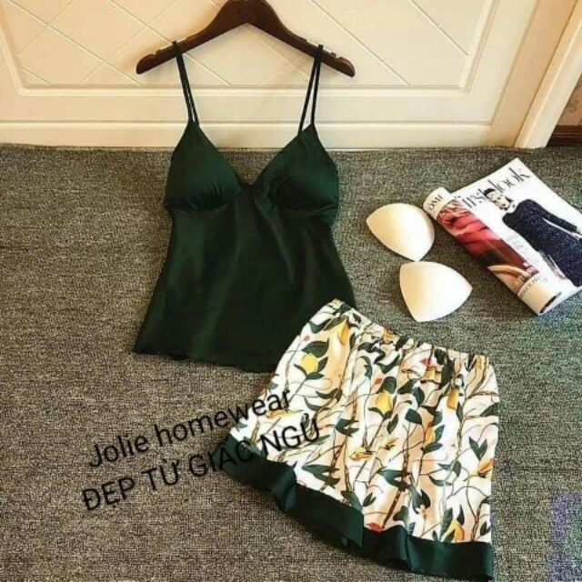 Bộ ngủ lụa áo 2 dây
