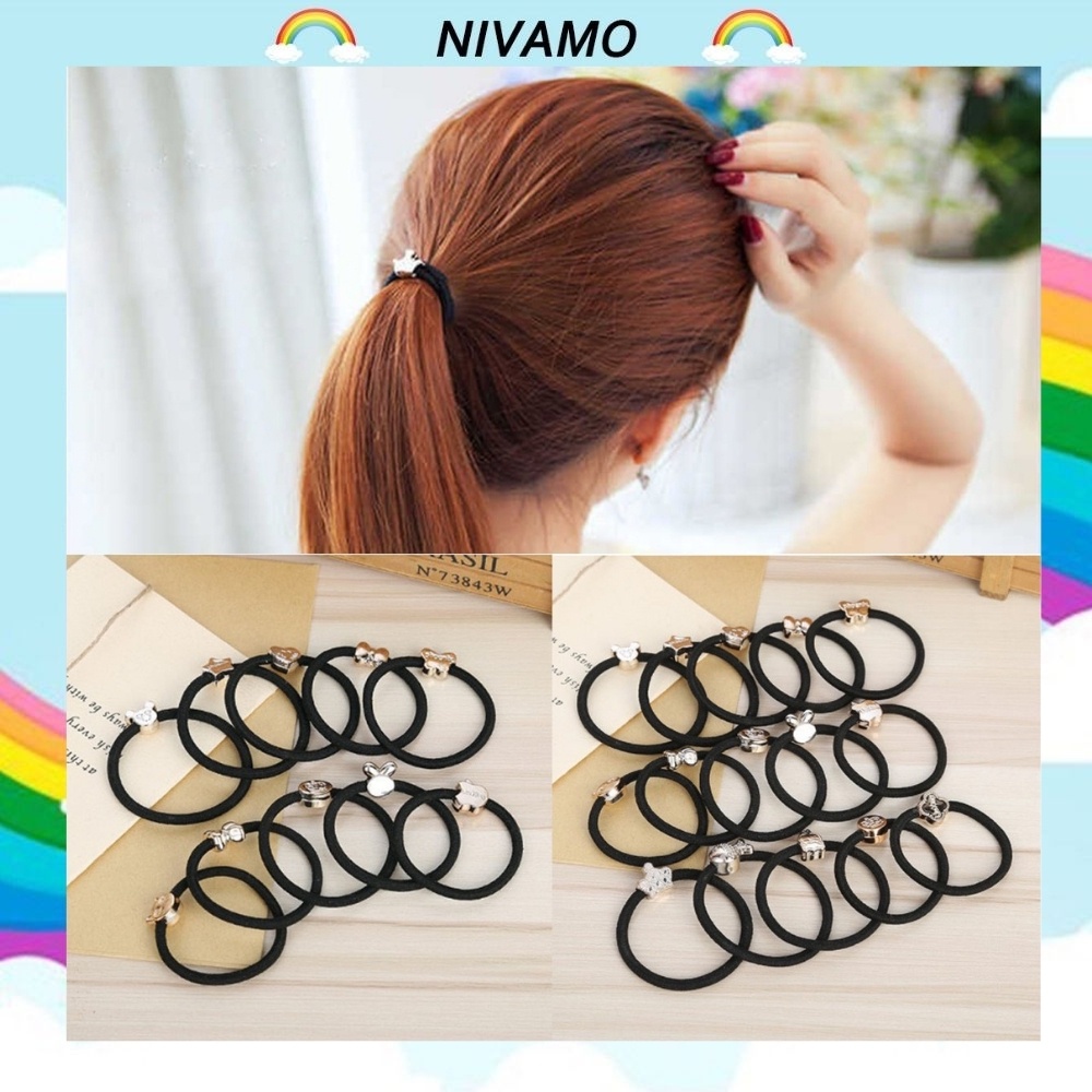 Dây Buộc Tóc Thun Đàn Hồi, Chun Cột Tóc Hạt Charm Cute Phong Cách Trẻ Trung SC20