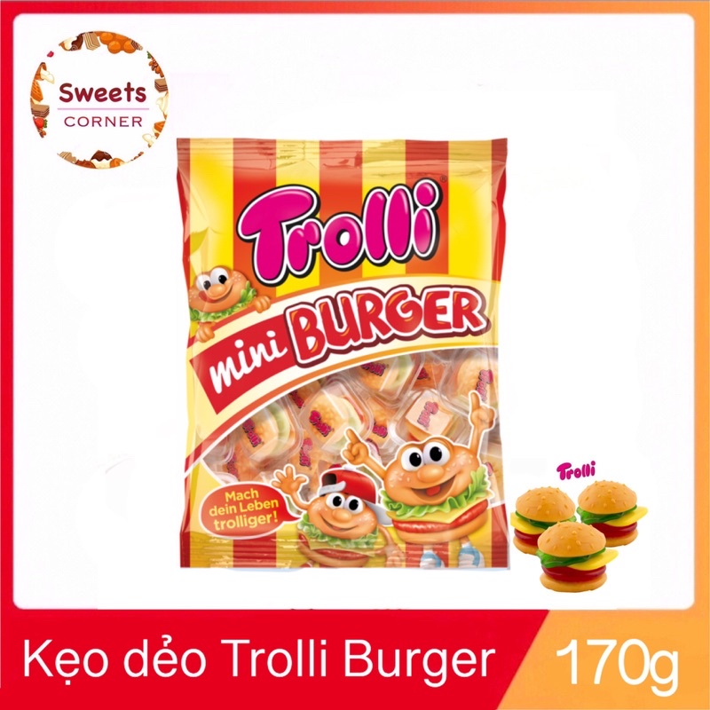 Kẹo dẻo Burger và Hotdog Trolli Mini 170g (2 loại)