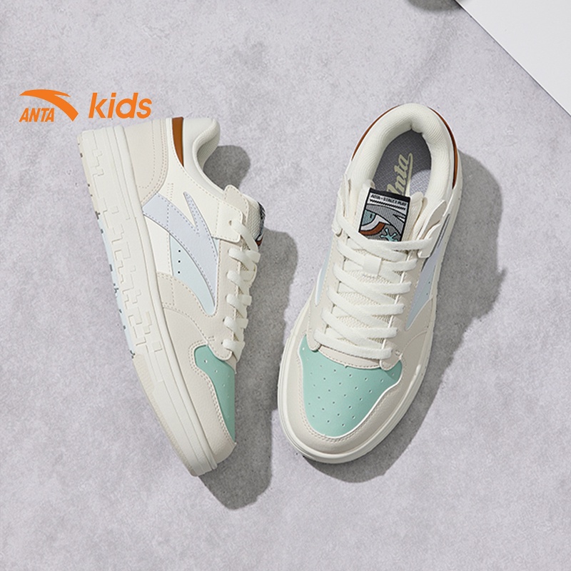 Giày thời trang bé gái Anta Kids kiểu dáng cá tính, đế giày chống trơn trượt W322238002