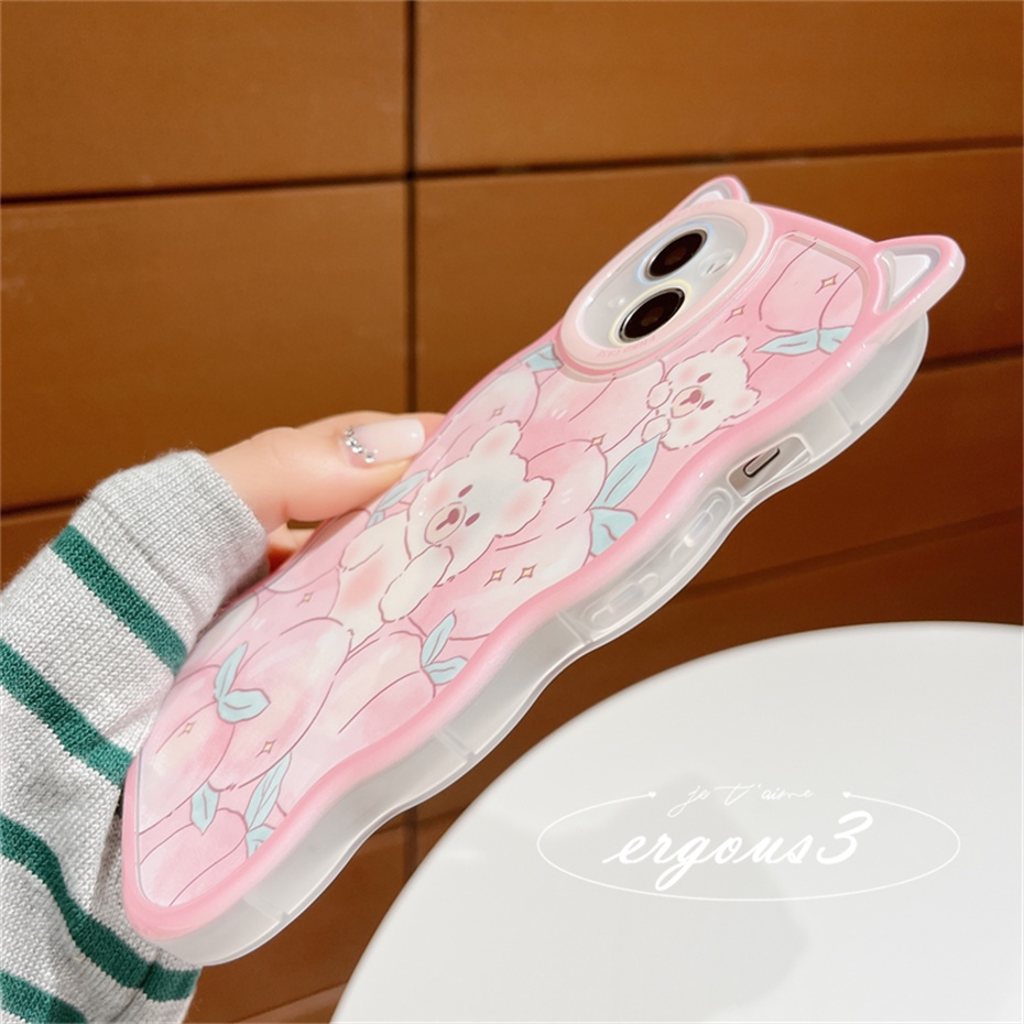 🌈Cat Ear🎁Ốp Điện Thoại Mềm Hình Tai Mèo / Gấu / Thỏ Cho iPhone 14 13 12 11 Pro Max SE2020 X XR Xs Max 7 8 6 6s Plus