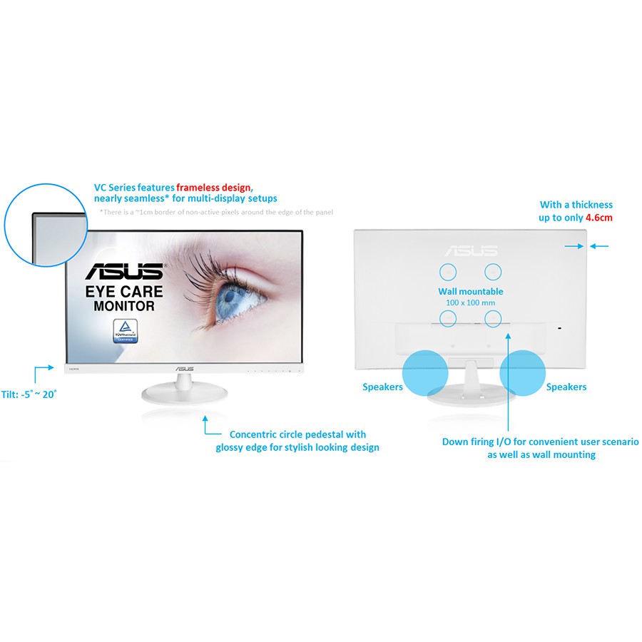 Màn hình ASUS VC239HW, 23 inch FHD (VC239HW) Hàng Chính Hãng