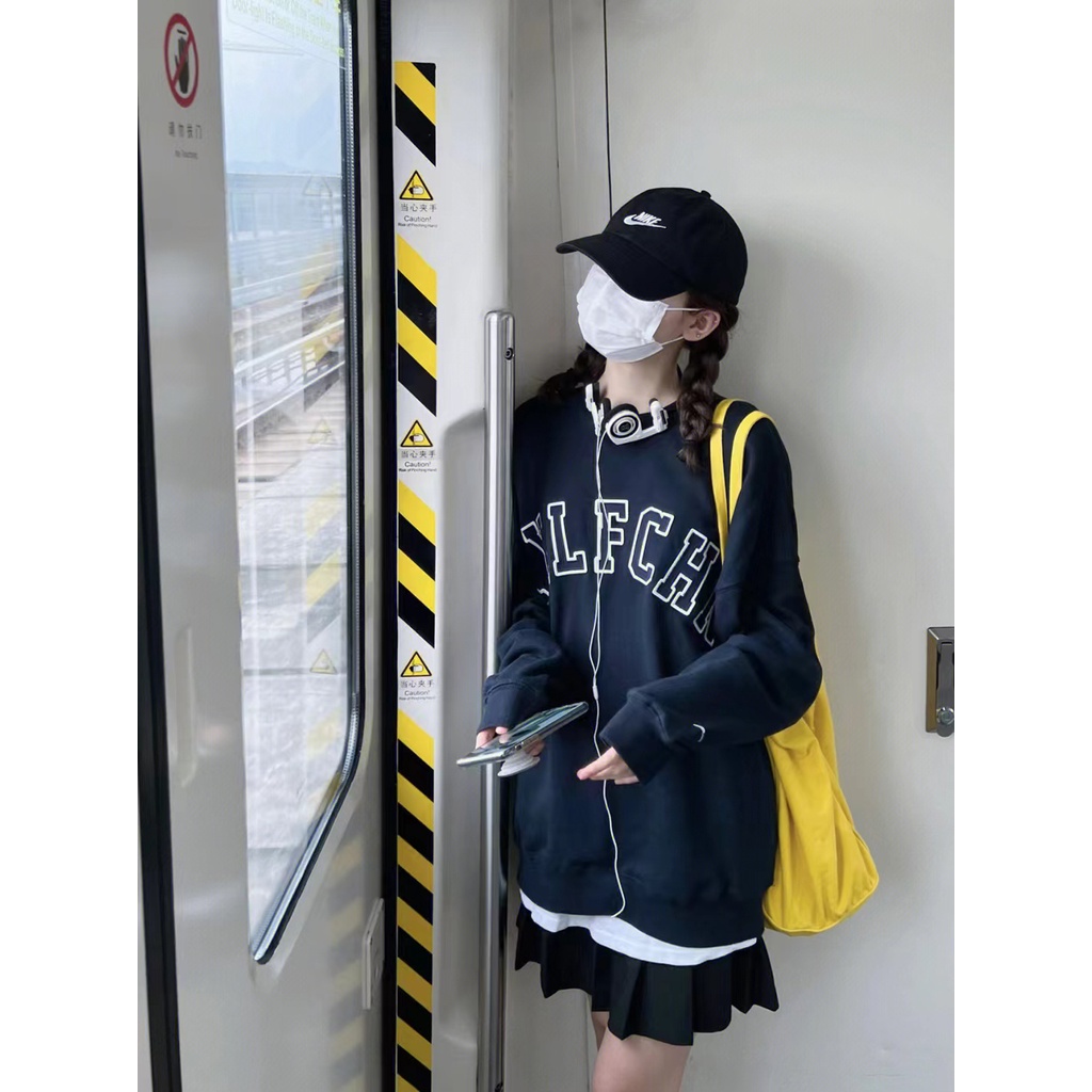 NRVP Áo Nỉ Dài Tay Oversize Phong Cách Hàn Quốc Mới Cho Nam Nữ