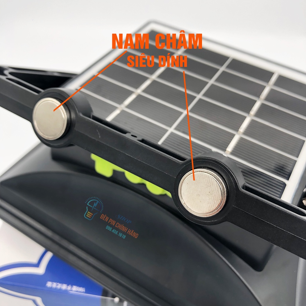 Đèn tích điện năng lượng mặt trời YUXING 878A siêu sáng 300w 3 chế độ sáng có cổng usb sạc điện thoại tặng kèm sạc