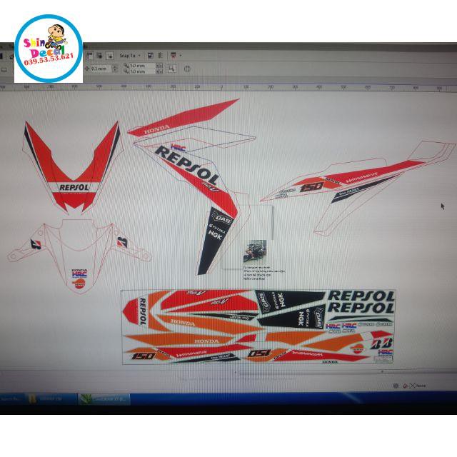 Tem rời winner repsol dán xe trắng