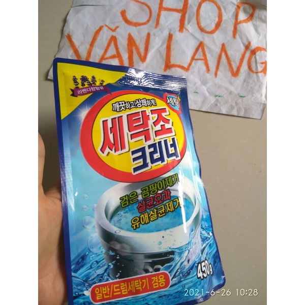 Bột tẩy lồng máy giặt ,bột vệ sinh máy giặt Hàn Quốc gói 450g