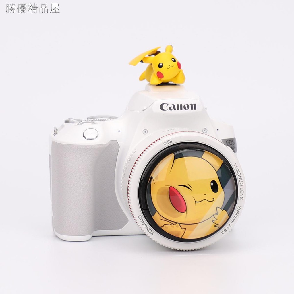 Vỏ Bảo Vệ Ống Kính + Dây Đeo Chống Thấu Kính Máy Ảnh Canon Eos Sony Fuji Hình Pikachu