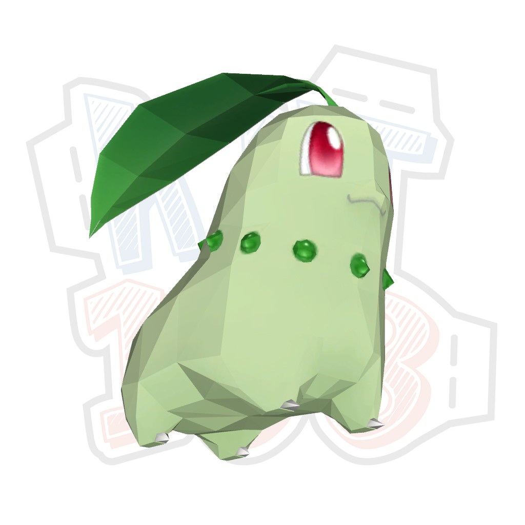 Mô hình giấy Anime Game Pokemon Chikorita