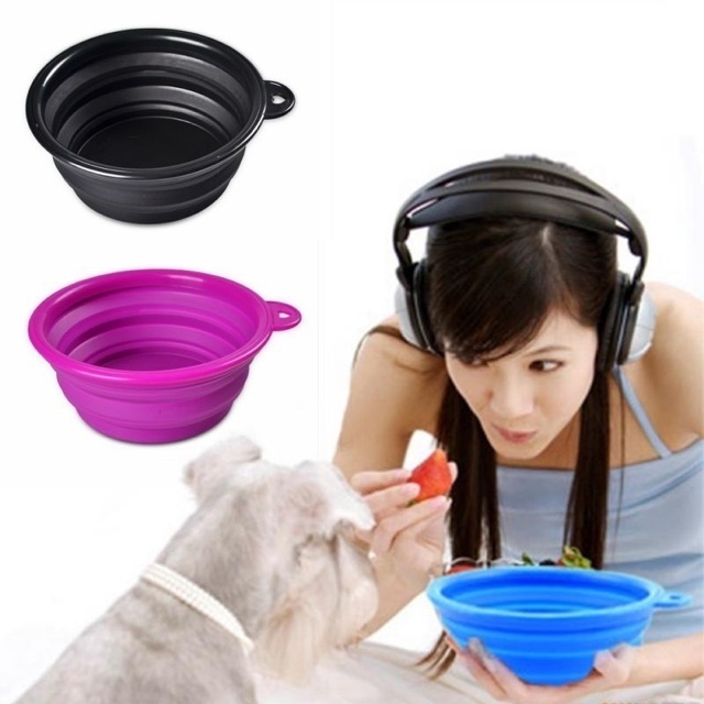 Tô Gấp Gọn Silicon Dành Cho Thú Cưng tiện lợi khi mang theo Du Lịch