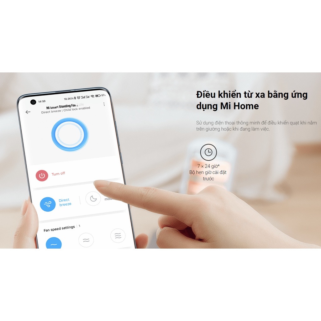 Quạt Máy Thông Minh Xiaomi Mi Smart Standing Fan 2 Lite | Hàng Chính Hãng | Ngoc Vien Store