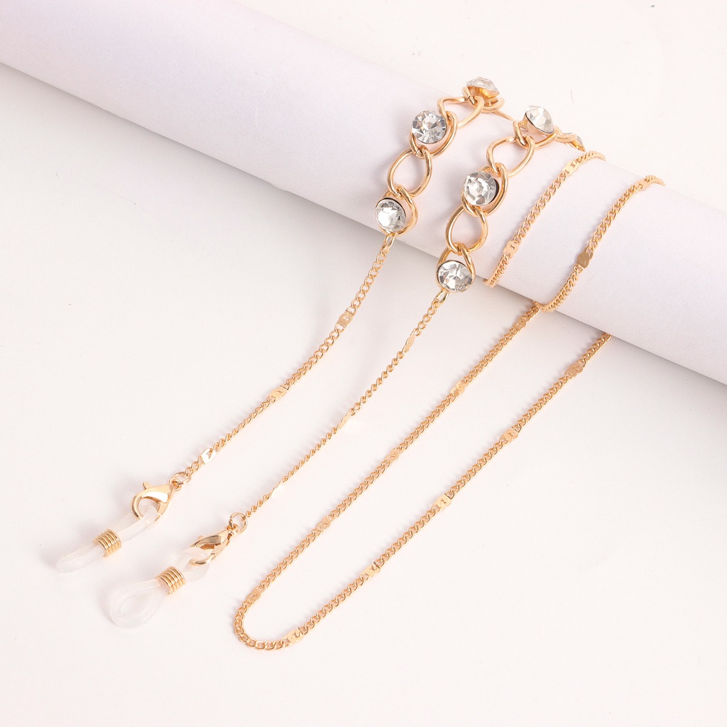 Dây Đeo Kính Đeo Cổ Nối Dài Hai Trong Một Đính Đá Kim Cương Giả Phong Cách Thanh Lịch