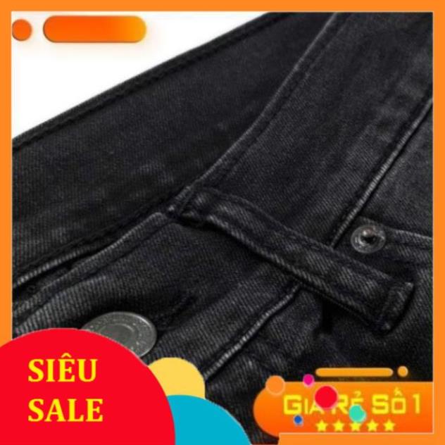 Quan jean nam Đen Trơn bóng baggy ống suông rộng tại Thế Giới Quần Jeans Nam -v11