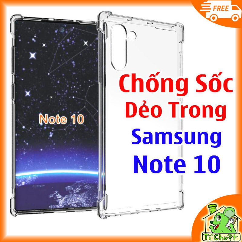 [Chống Sốc 4 góc] Ốp lưng Samsung Note 10 Dẻo Trong