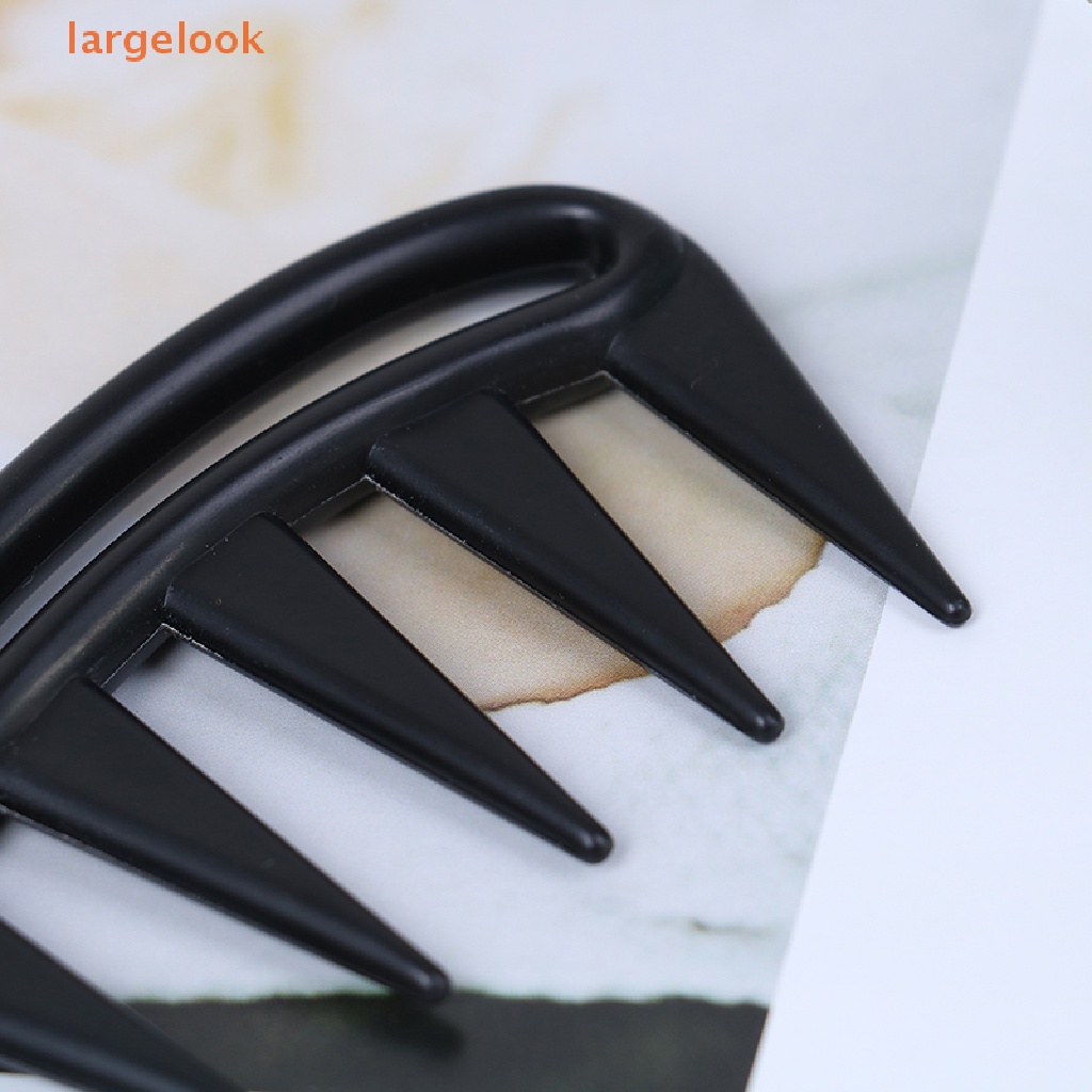 Lược Chải Tóc Răng Cá Mập Jumbo Thiết Kế Tay Cầm Màu Đen Thời Trang Cho Nam