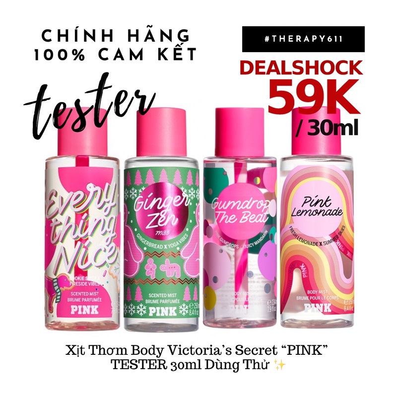 ❤️ [ Bill Mỹ] [ 10ml ] Xịt thơm lưu hương toàn thân dòng Pink Victoria’s Secret 10ML