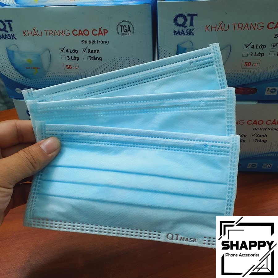 [Loại Dày] Khẩu Trang Y Tế 4 Lớp Kháng Khuẩn QT Mask [Shappy Shop]