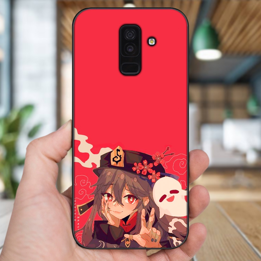 Ốp lưng Samsung A6 Plus viền đen in hình Hutao Genshin Impact