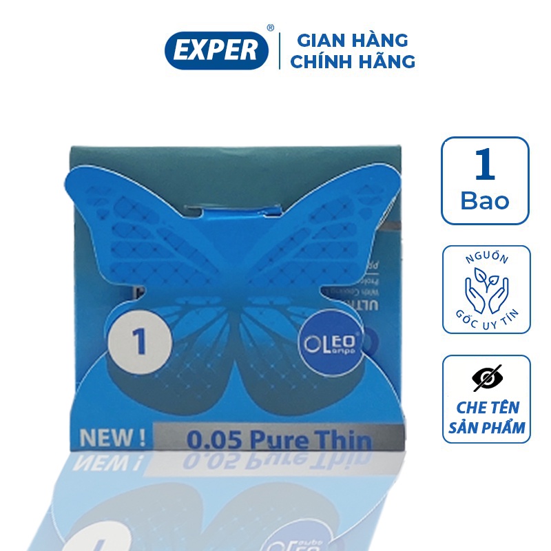 Bao cao su OLEO LAMPO COOLING hộp 1 cái, bcs siêu mỏng cổ thắt kéo dài thời gian quan hệ